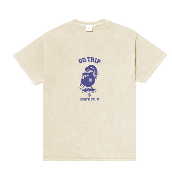 HAVE A GD TRIP 'Skate Club' Vintage Washed Tee - Cream