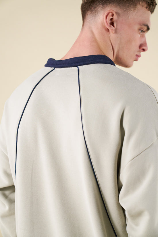 bound Retro Sports Grid Sweater - Grey/Navy