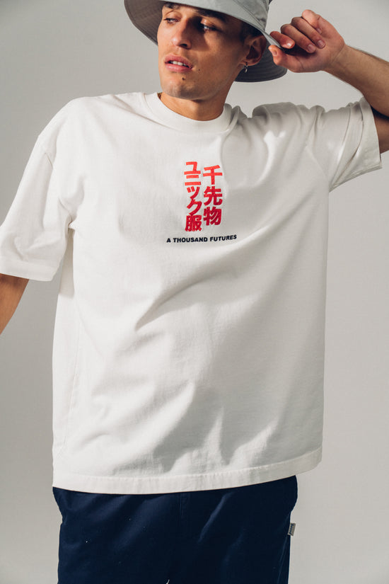 A Thousand Futures 'Tokyo' Embroidered Tee - White