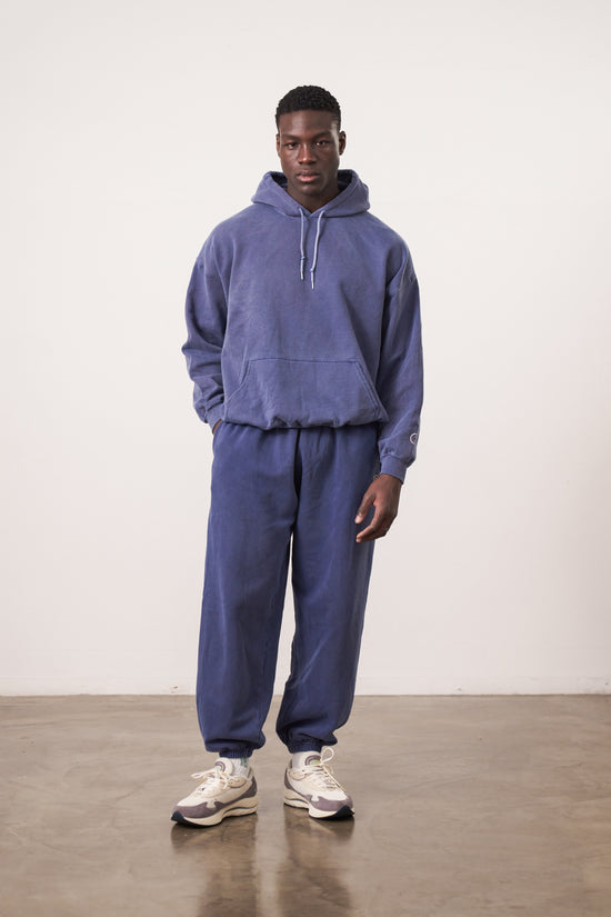 Essentials Vintage Washed Hoodie & Jogger Set - Navy