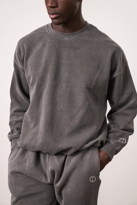 Essentials Vintage Washed Sweater - Charcoal