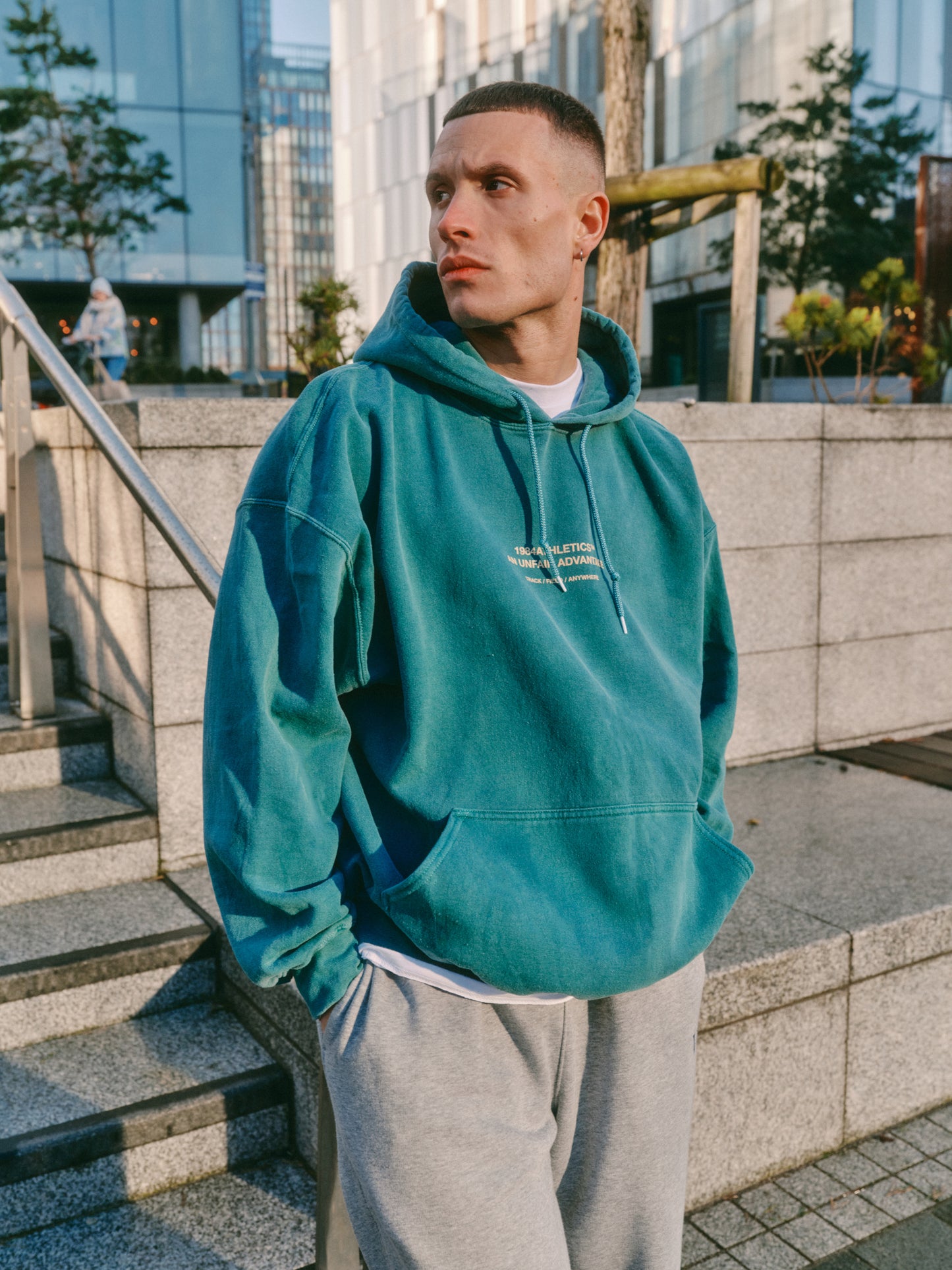 Vice 84 'Athletics' Vintage Washed Hoodie - Forest