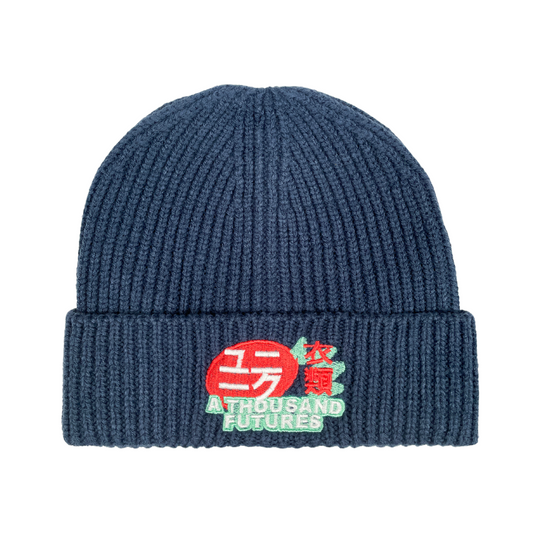 A Thousand Futures 'Lucky' Ribbed Beanie - Indigo Blue