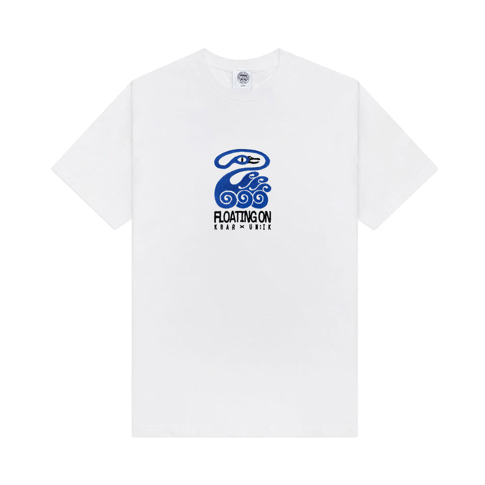 KBAR X UN:IK 'Floating On' Embroidered Tee - White