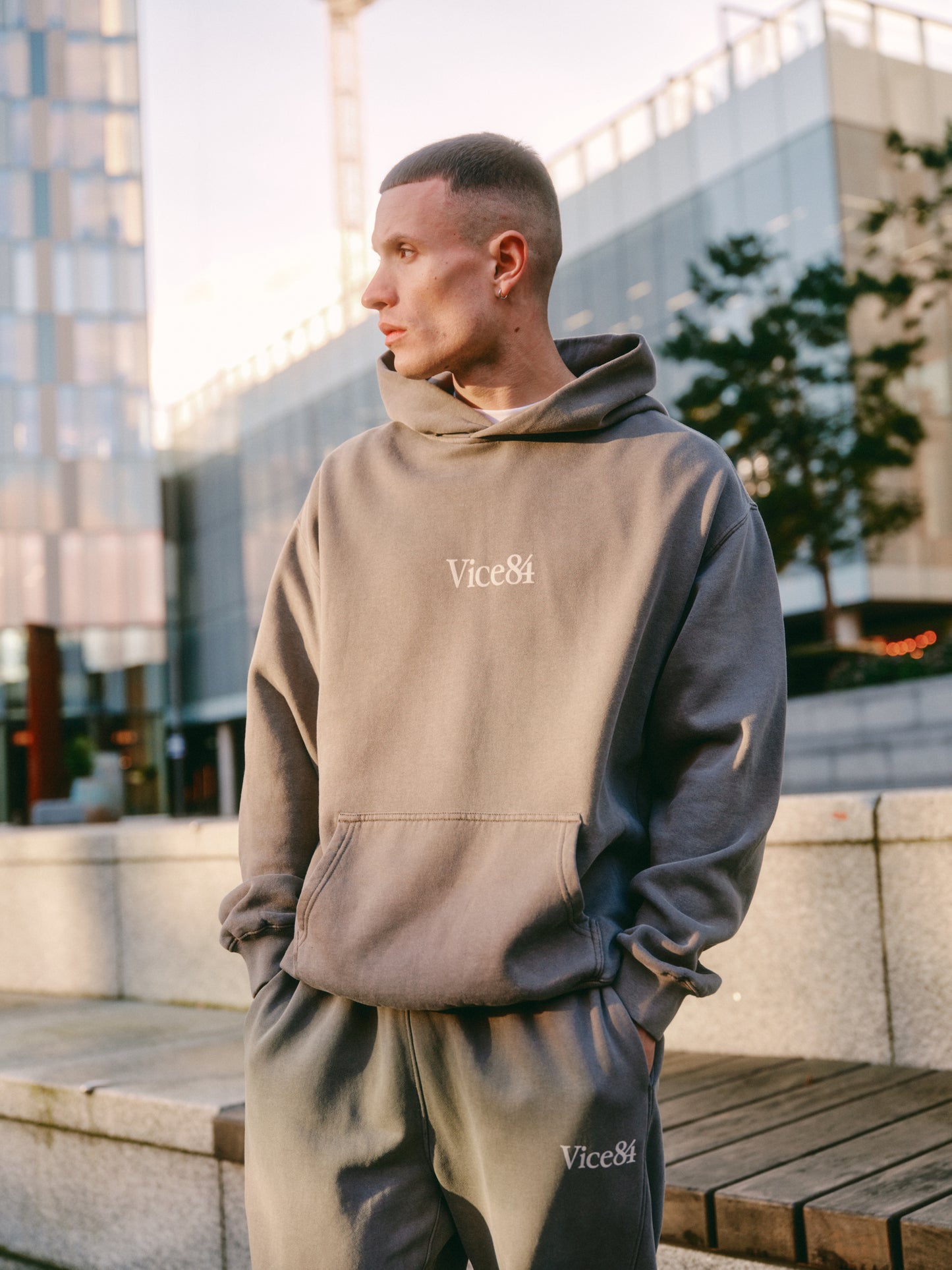 Vice 84 Premium Hoodie - Faded Grey