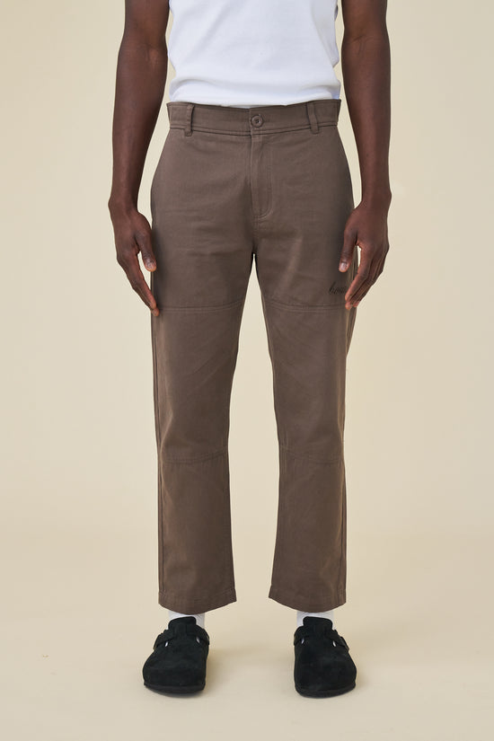 bound Straight Work Pant - Brown