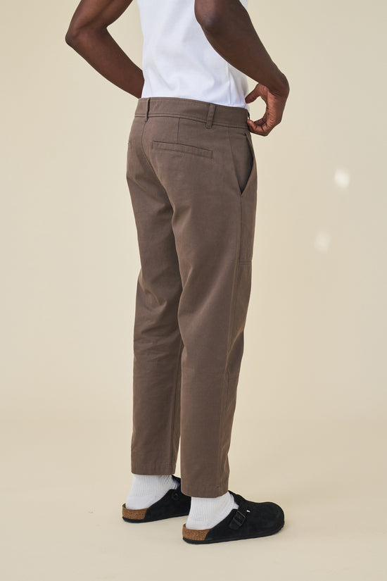 bound Straight Work Pant - Brown