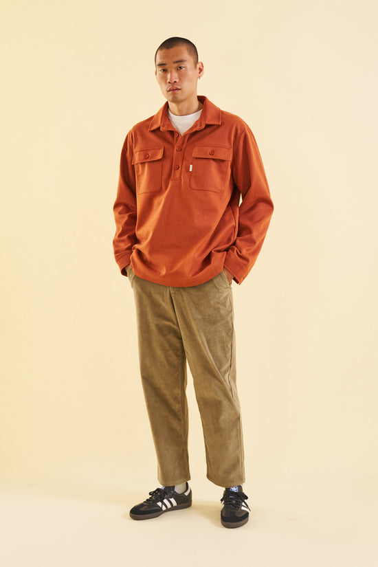 bound 'Mushroom' Corduroy Trousers