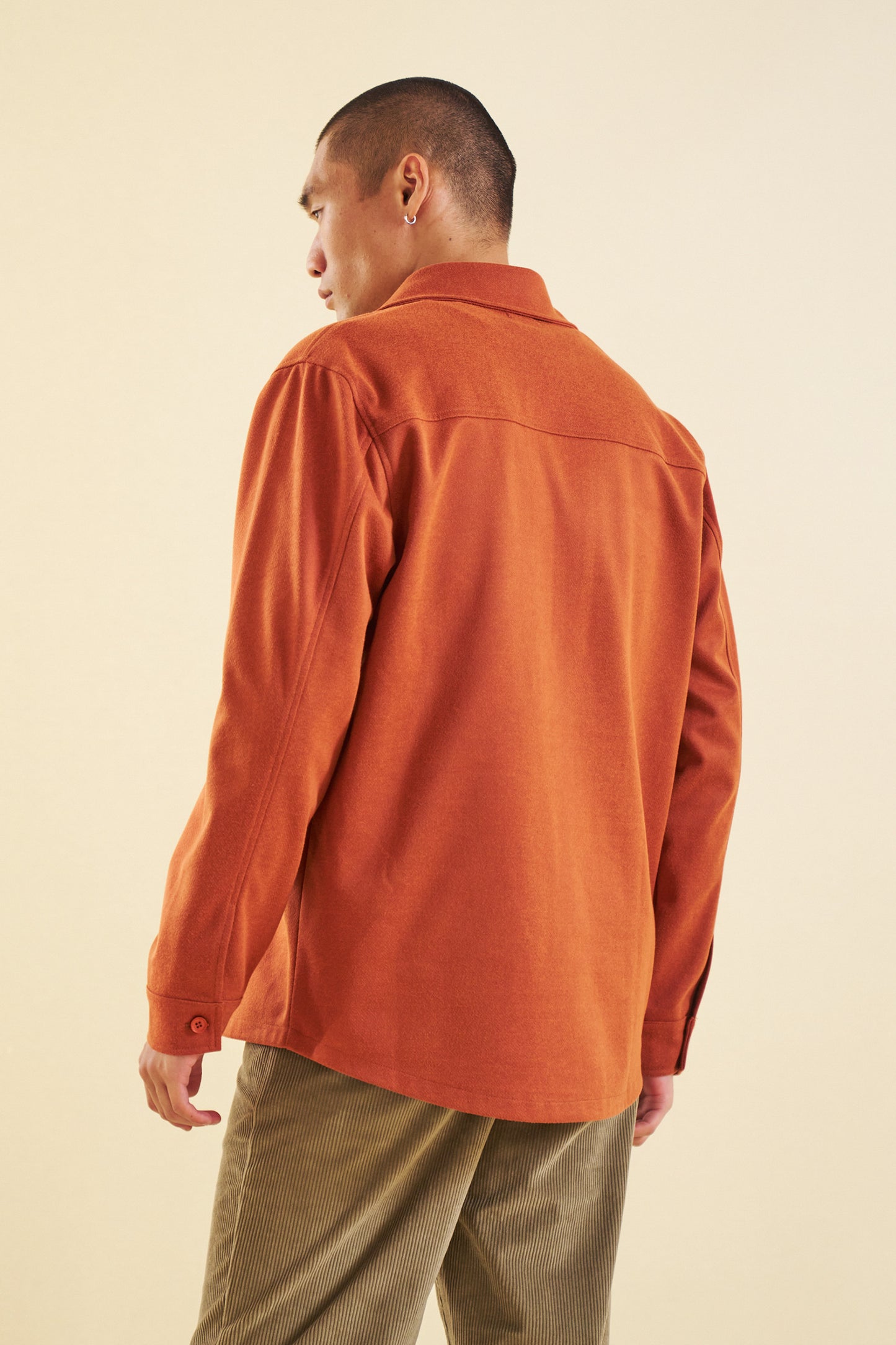 bound Burnt Orange Work Pullover