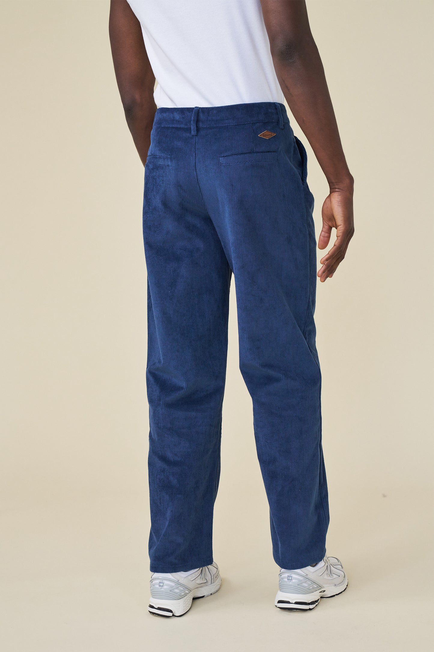 bound Wide Leg Corduroy Trousers - Dallas Blue