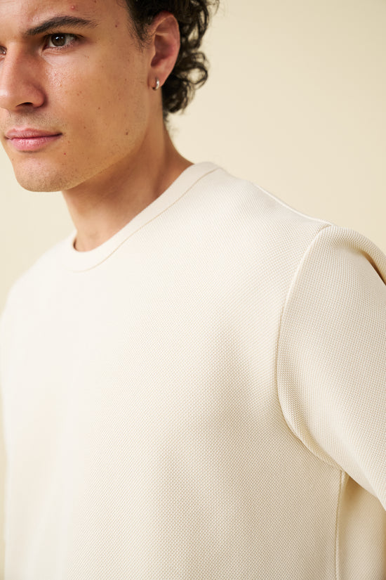 bound Textured Duty Tee - Ecru