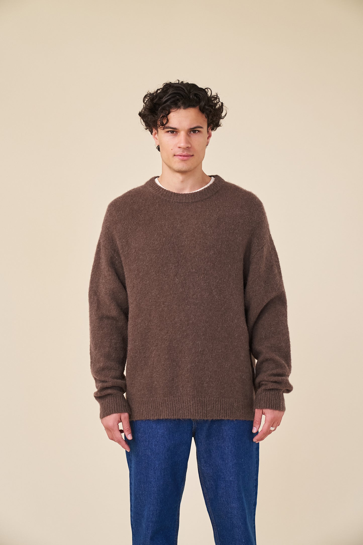 bound Baxter Mohair Blend Sweater - Walnut Brown