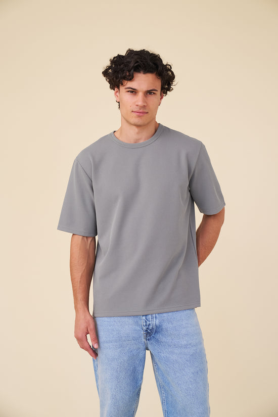 bound Textured Duty Tee - Charcoal