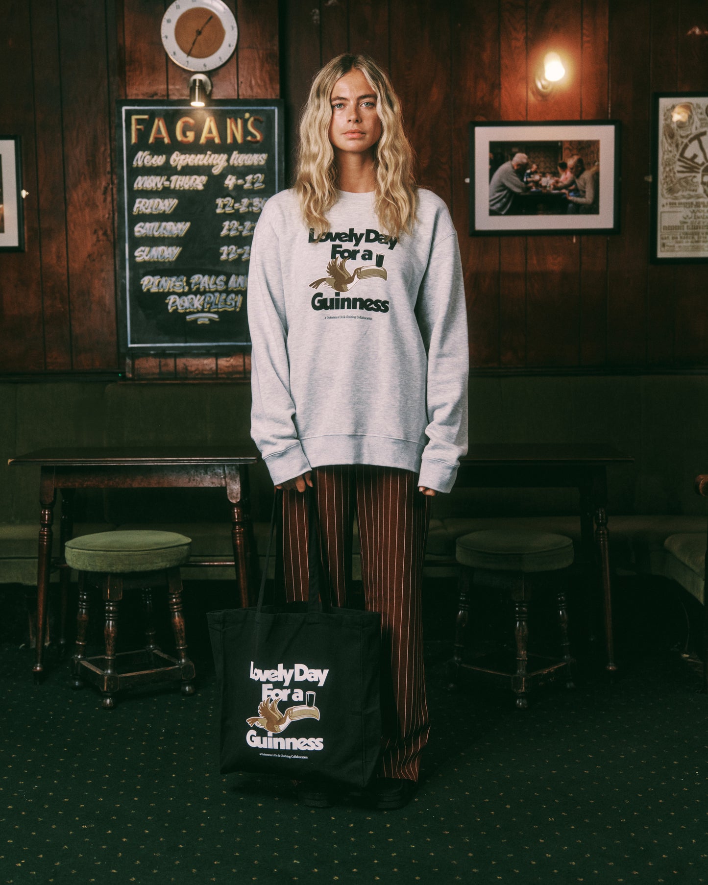 Guinness x UN:IK 'Lovely Day' Sweater - Ash Grey