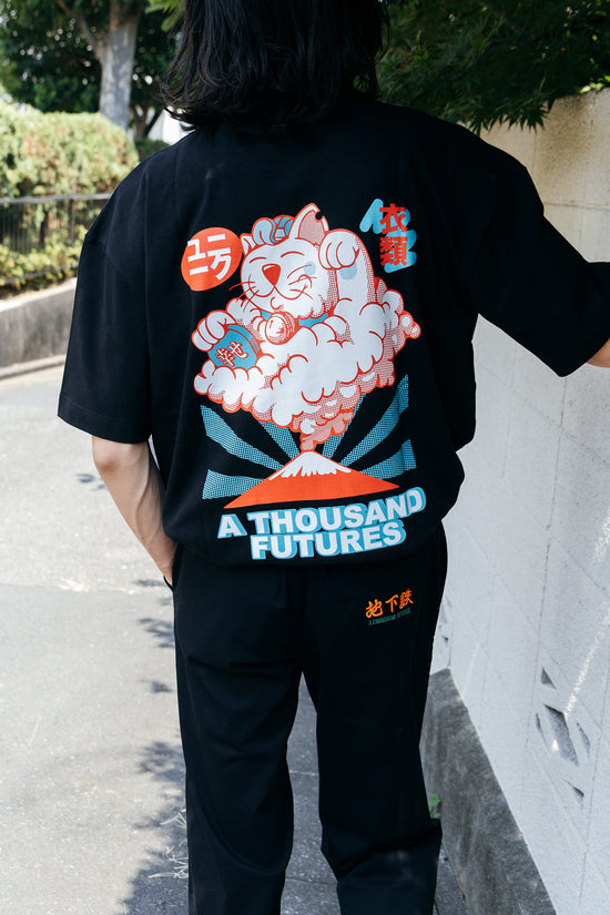 A Thousand Futures 'Lucky Cat' Tee - Black