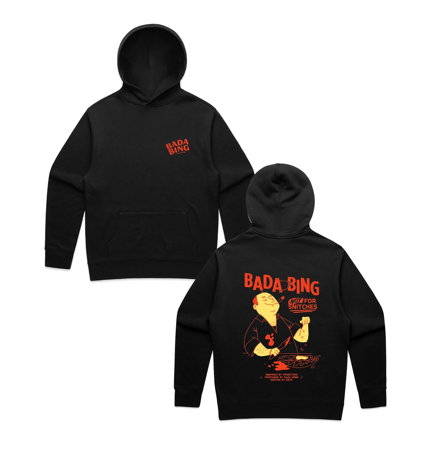 Bada Bing X UN:IK 'Snitches' Heavyweight Hoodie - Black