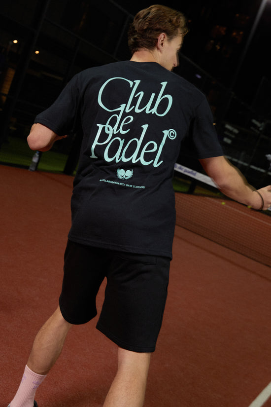 Club de Padel 'Retro' Tee - Black