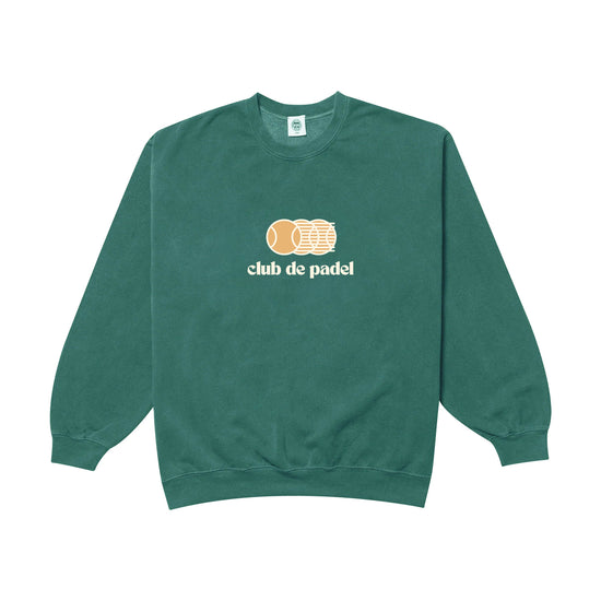 Club de Padel 'Vibora' Vintage Washed Sweater - Forest