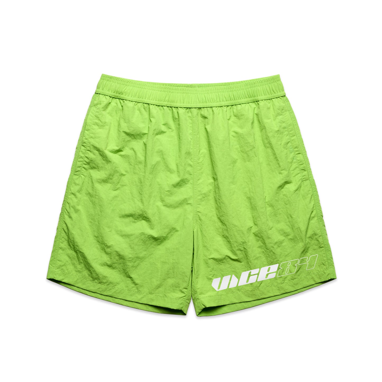 Vice 84 'Racer' Crinkle Recycled Swim Shorts - Citrus Lime