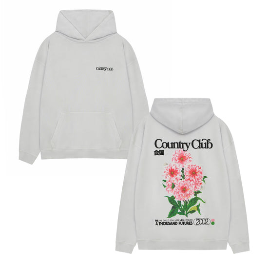 A Thousand Futures x GK 'Country Club' Vintage Washed Hoodie - Ash Grey