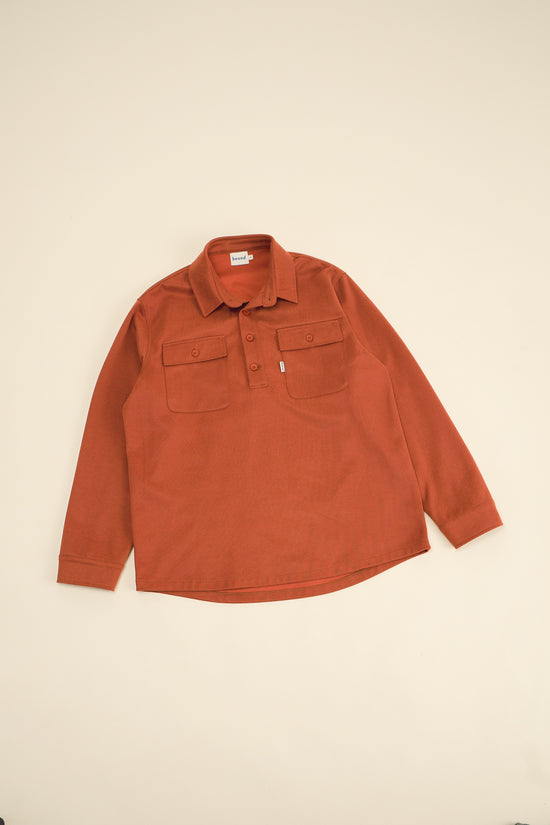 bound Burnt Orange Work Pullover