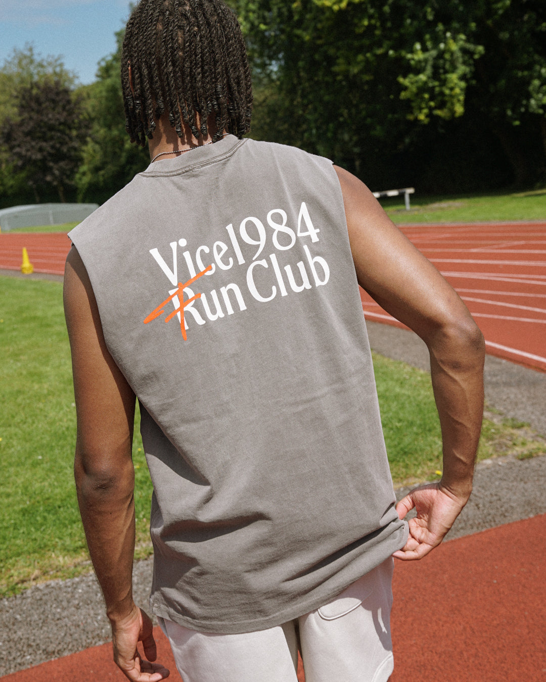 Vice 84 'Fun Club' Active Tank - Faded Grey