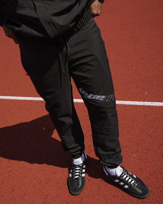 Vice 84 'Reflective Racer' Nylon Track Pants - Black