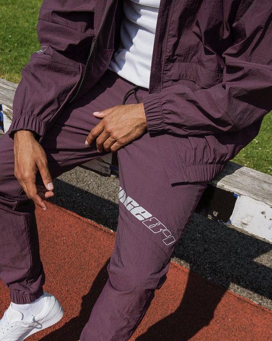 Vice 84 'Reflective Racer' Nylon Track Pants - Burgundy