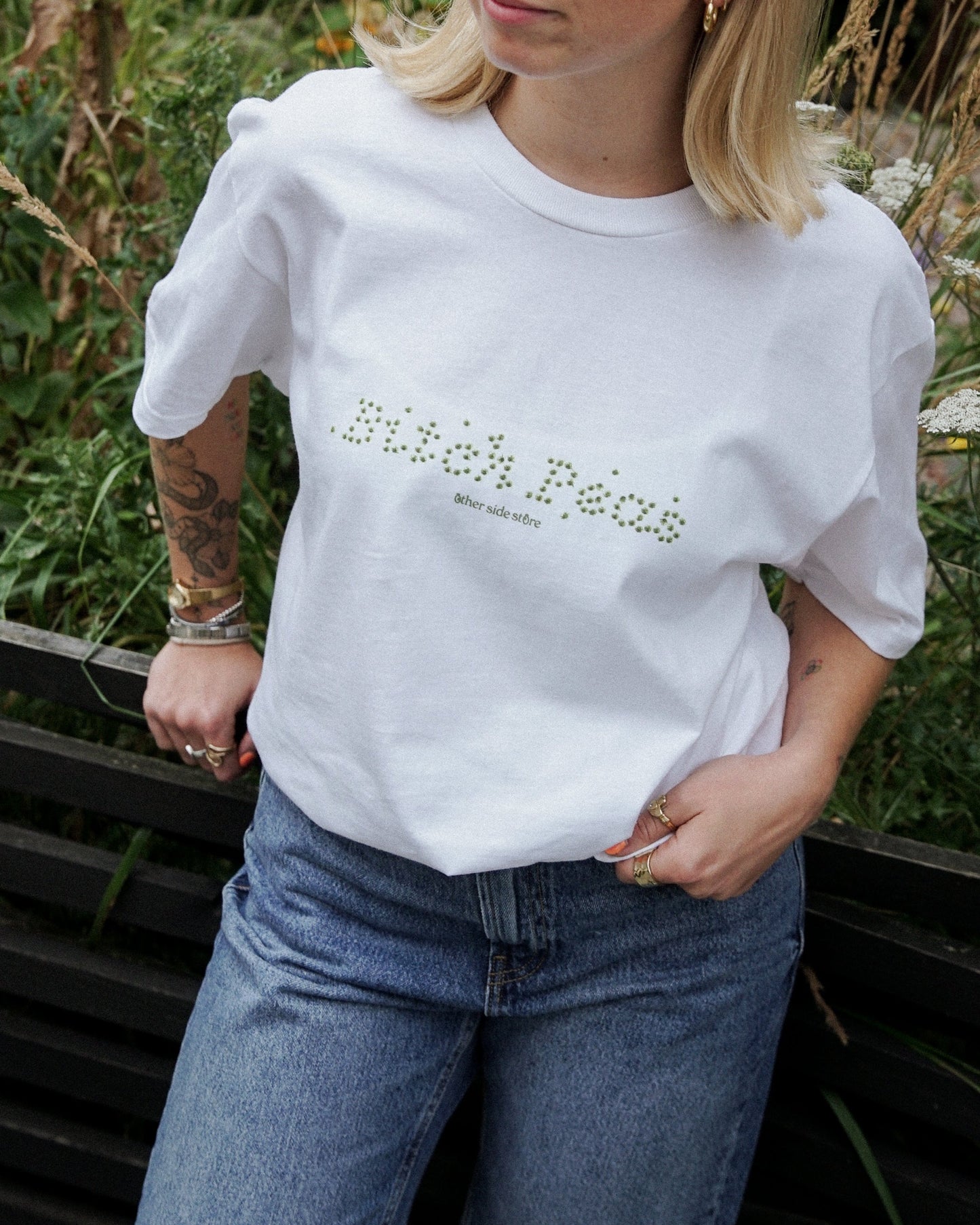 Other Side Store 'Bitch Peas' Tee - White