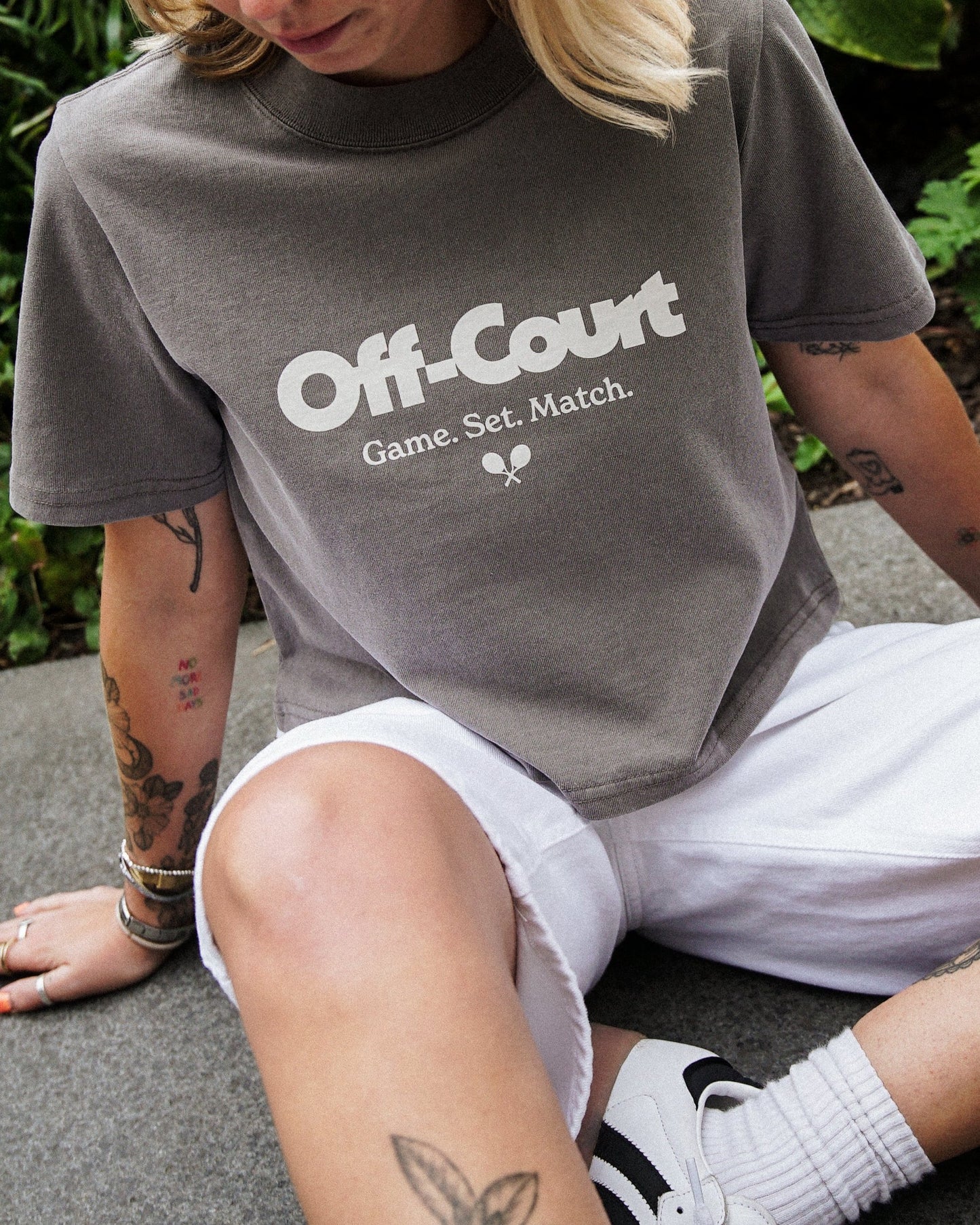 Vice 84 WMNS 'Off-Court GSM' Cropped Heavy Tee - Faded Grey