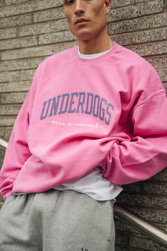 Vice 84 'Underdogs' Vintage Washed Sweater - Pink