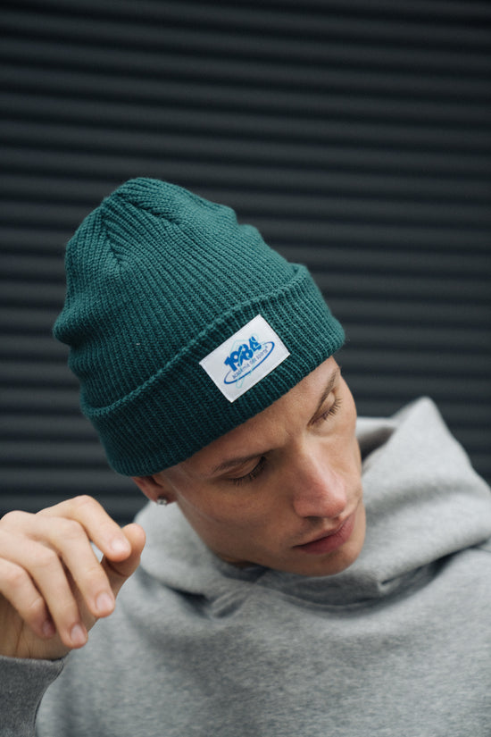 Vice 84 '1984' Ribbed Beanie - Jade Green