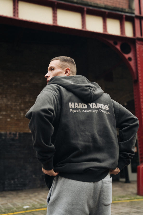 Vice 84 'Hard Yards' Faded Zip Up Hoodie - Black