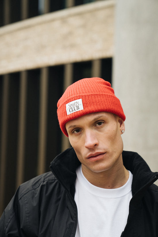 Vice 84 'Sports Club' Ribbed Beanie - Red