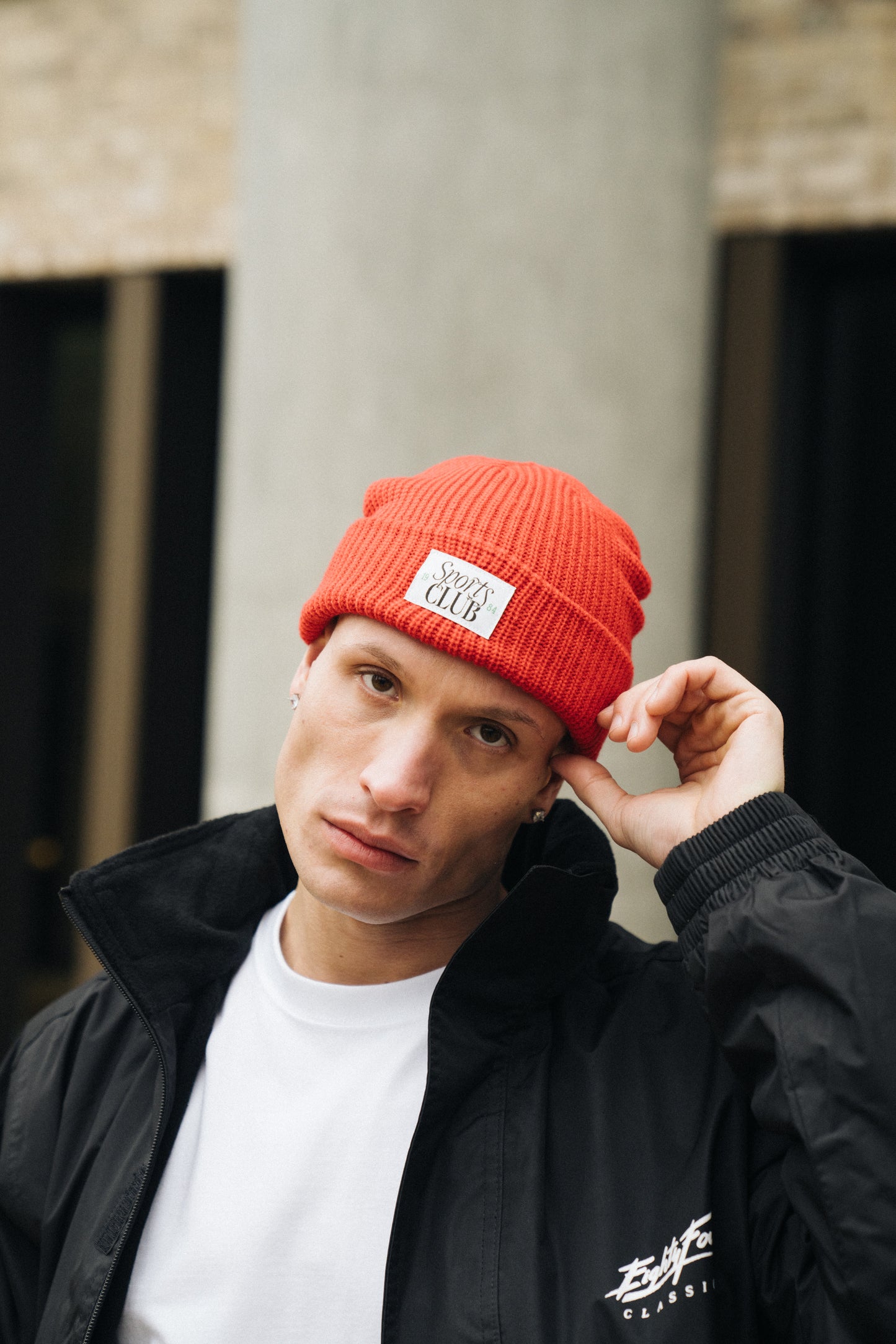 Vice 84 'Sports Club' Ribbed Beanie - Red