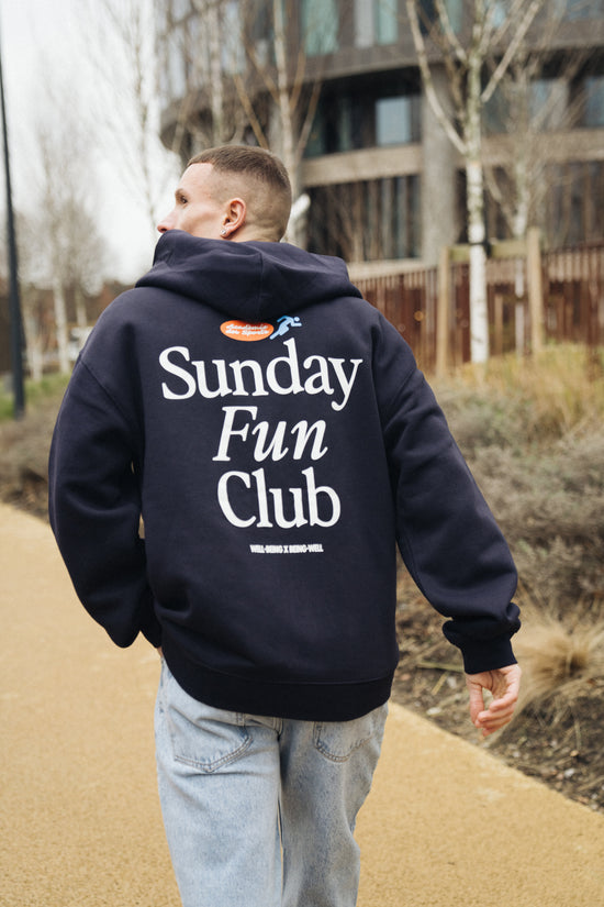 Vice 84 'Fun Club' Zip Up Hoodie - Navy