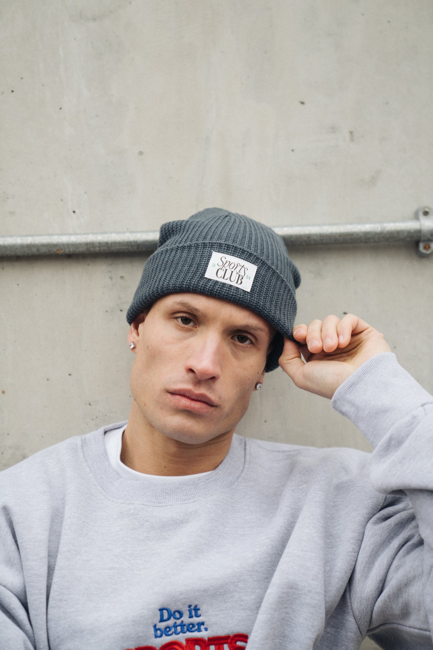 Vice 84 'Sports Club' Ribbed Beanie - Petrol