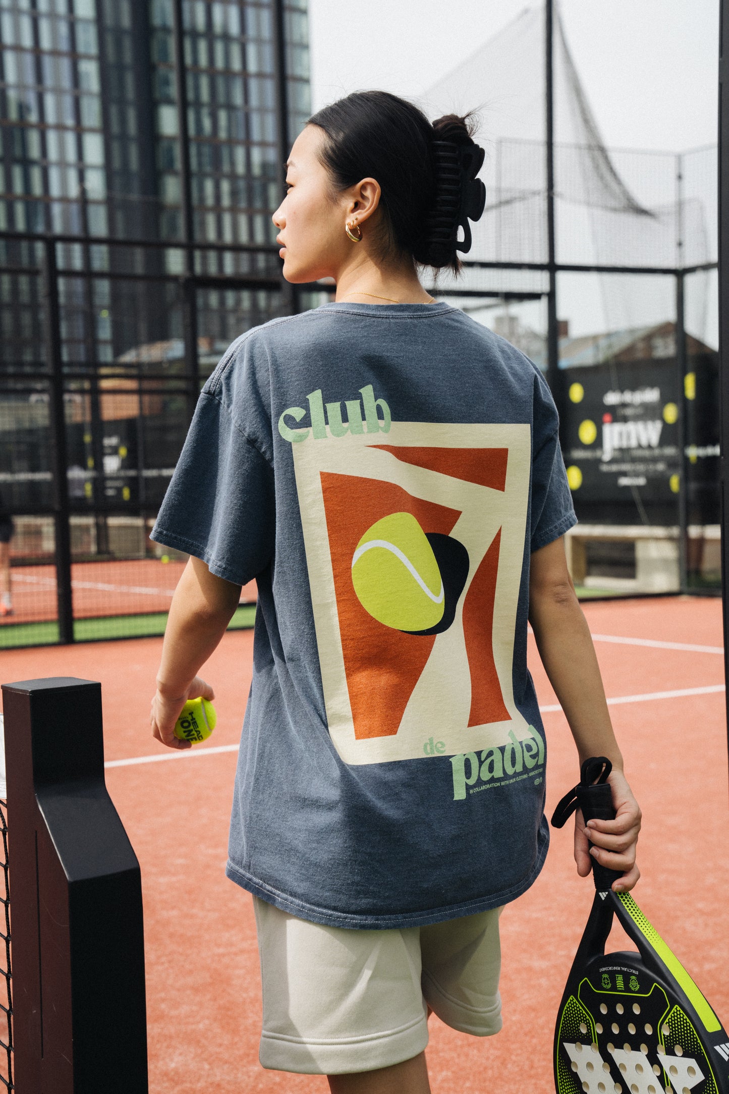 Club de Padel 'Summer Court' Vintage Washed Tee - Navy