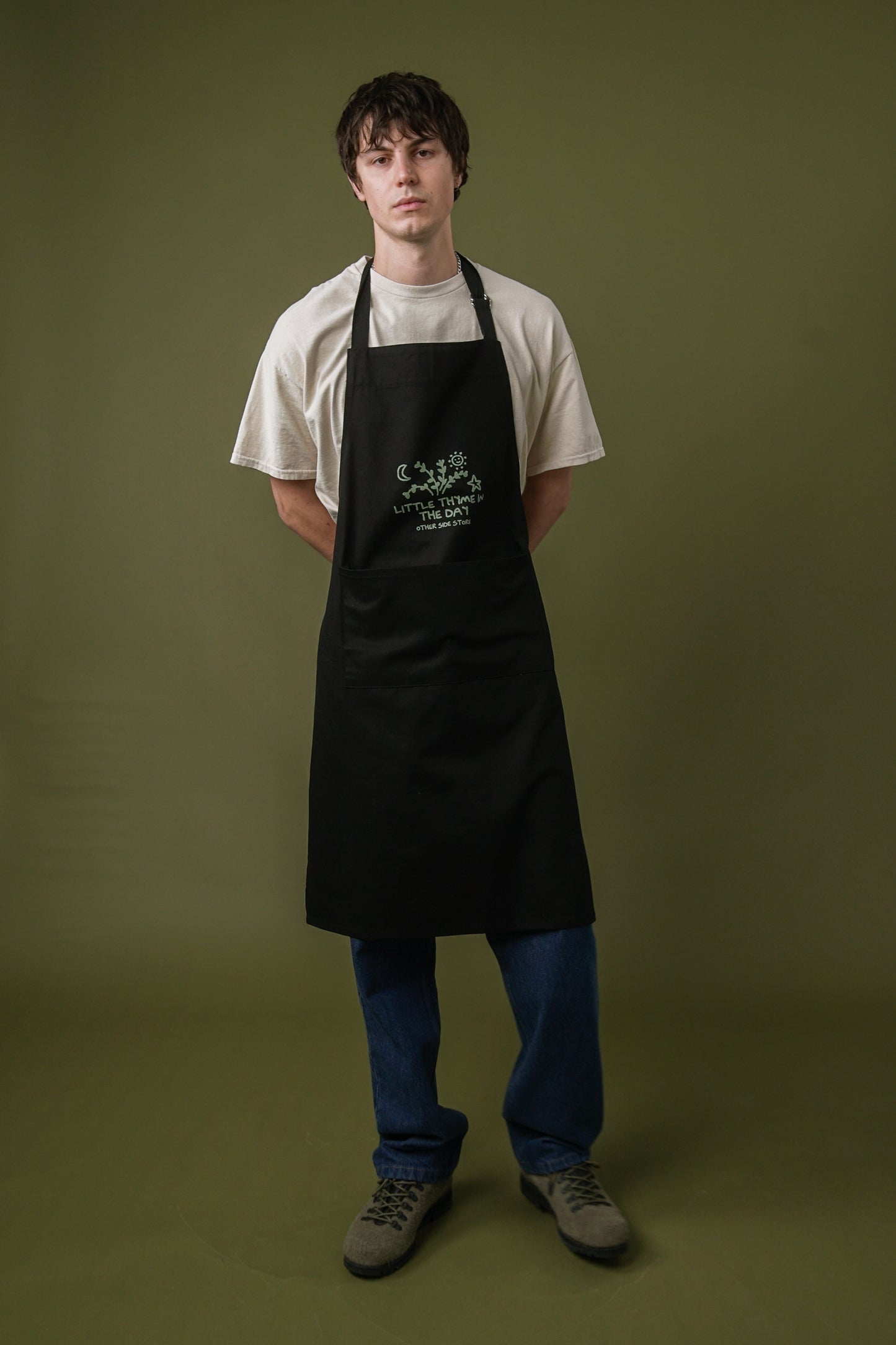 Other Side Store 'Little Thyme' Apron - Black