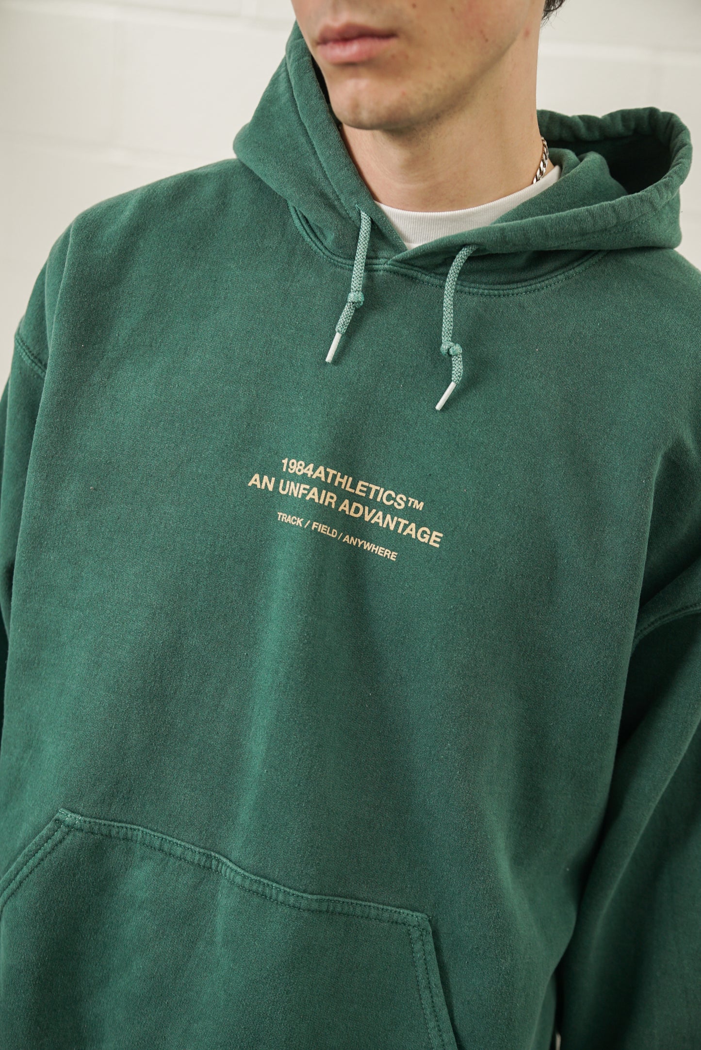 Vice 84 'Athletics' Vintage Washed Hoodie - Forest