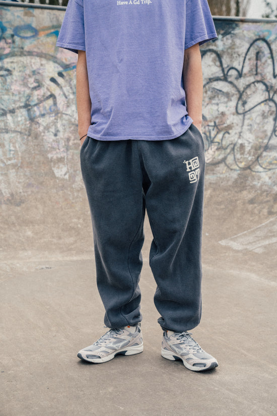 HAVE A GD TRIP 'Varsity' Vintage Washed Joggers - Charcoal