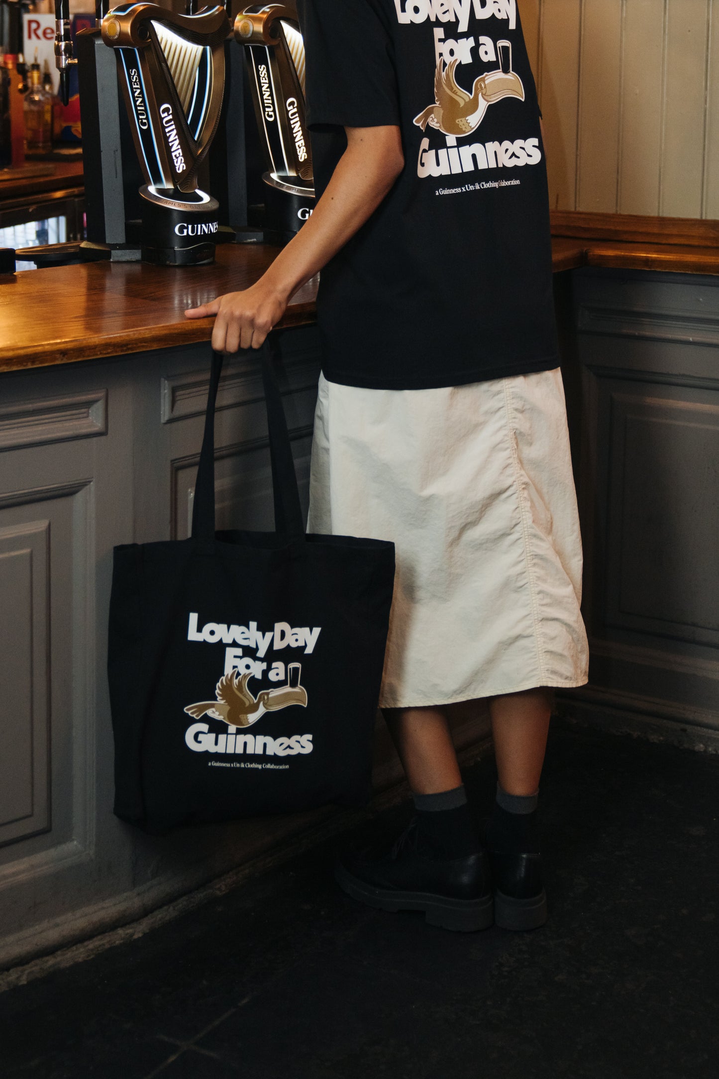 Guinness x UN:IK 'Lovely Day' Tote Bag - Black