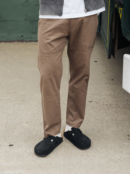 bound Straight Work Pant - Brown