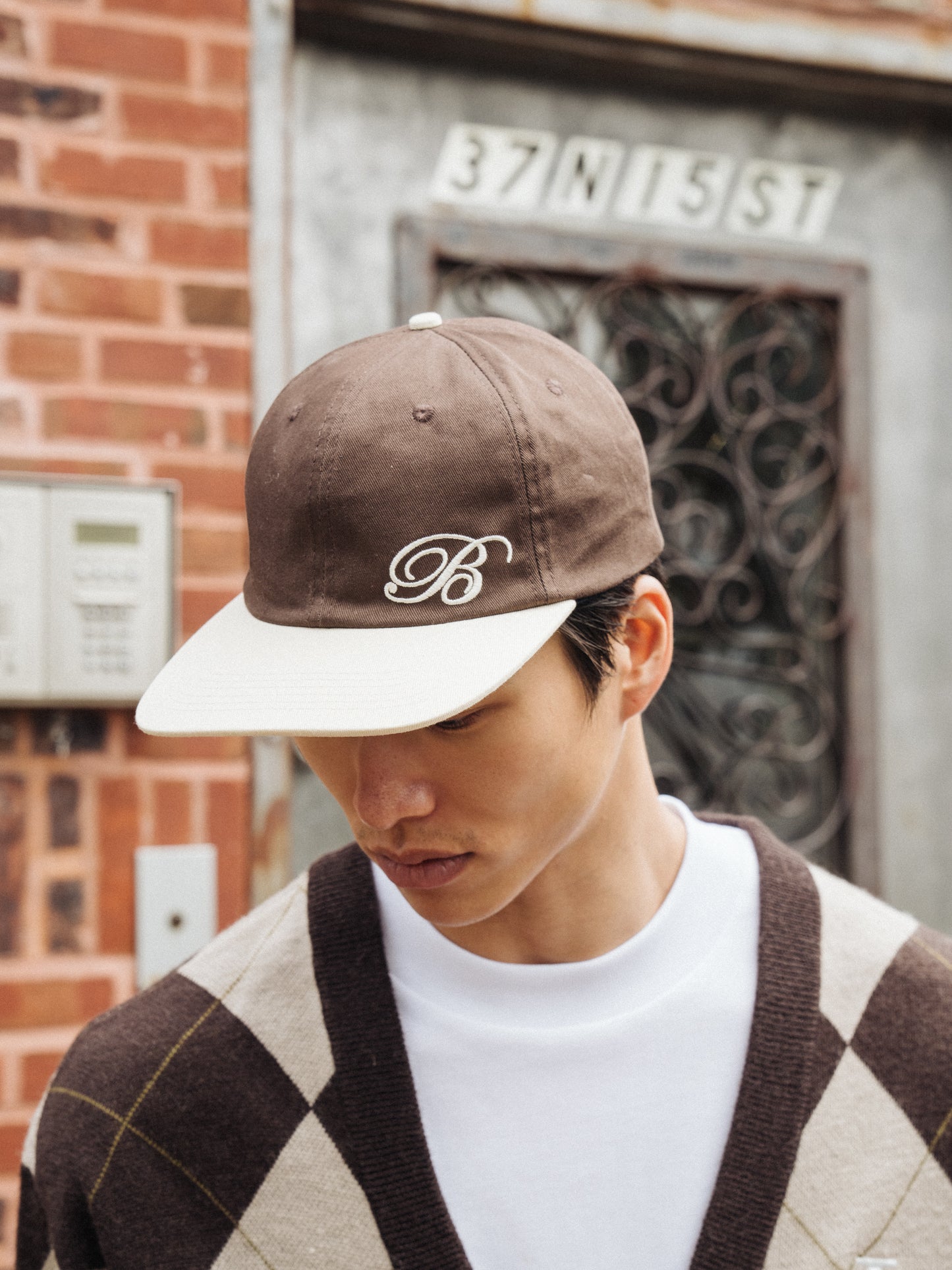 bound Signature 6 Panel Cap - Brown/Cream