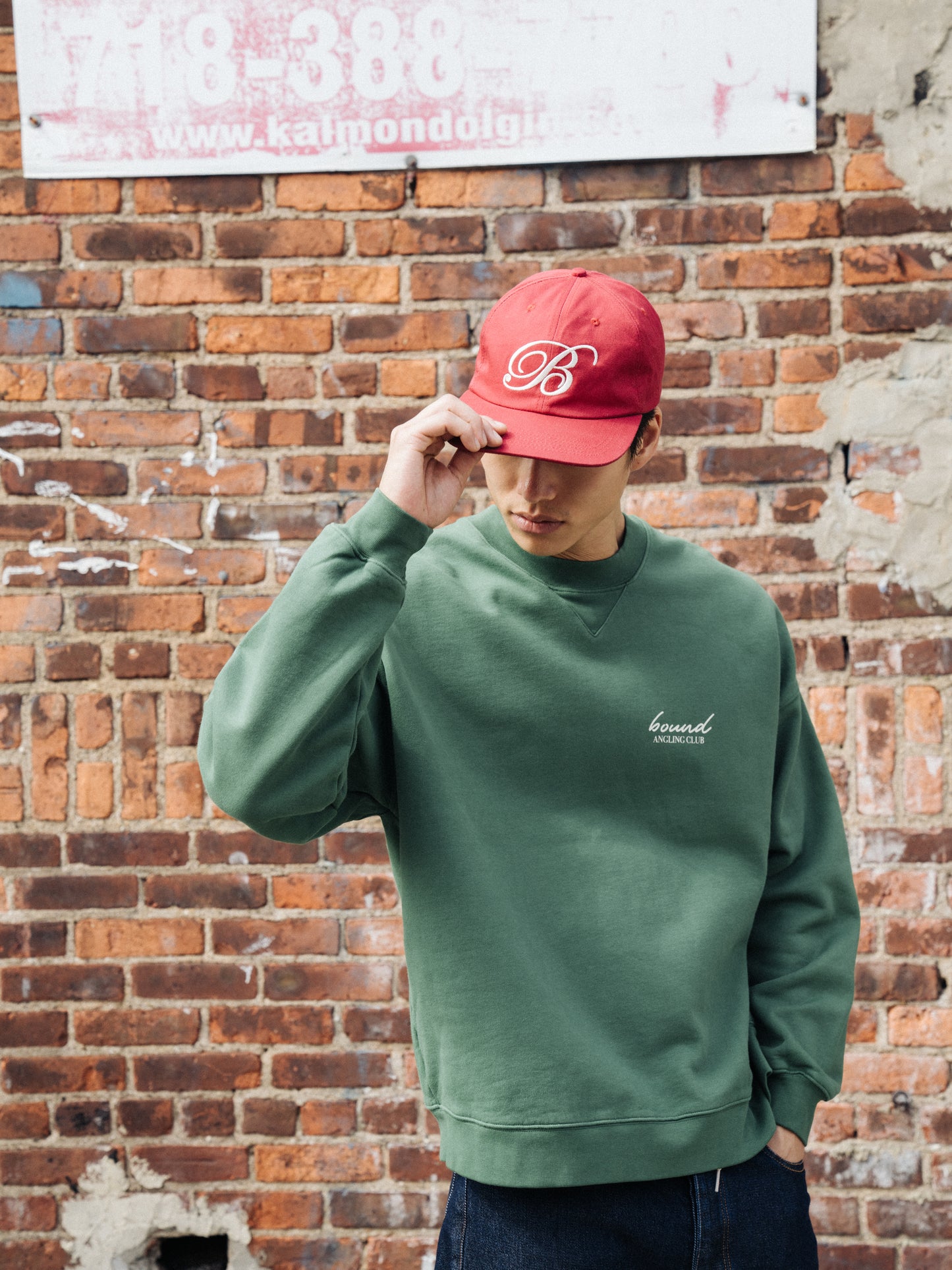 bound Script Embroidered 6 Panel Cap - Cardinal Red