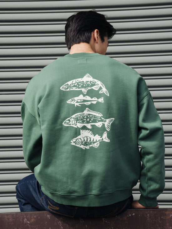 bound 'Angling Club' Sweater - Mid Green