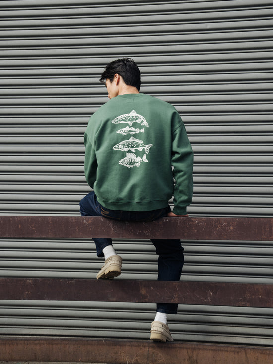 bound 'Angling Club' Sweater - Mid Green