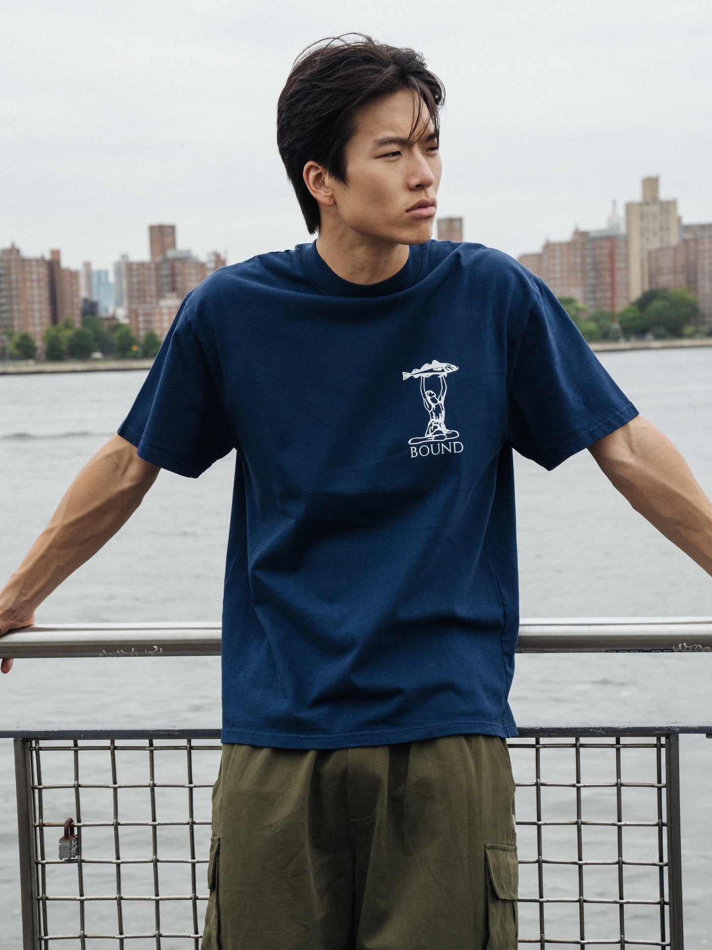 bound 'Marissa Angling' Tee - Navy