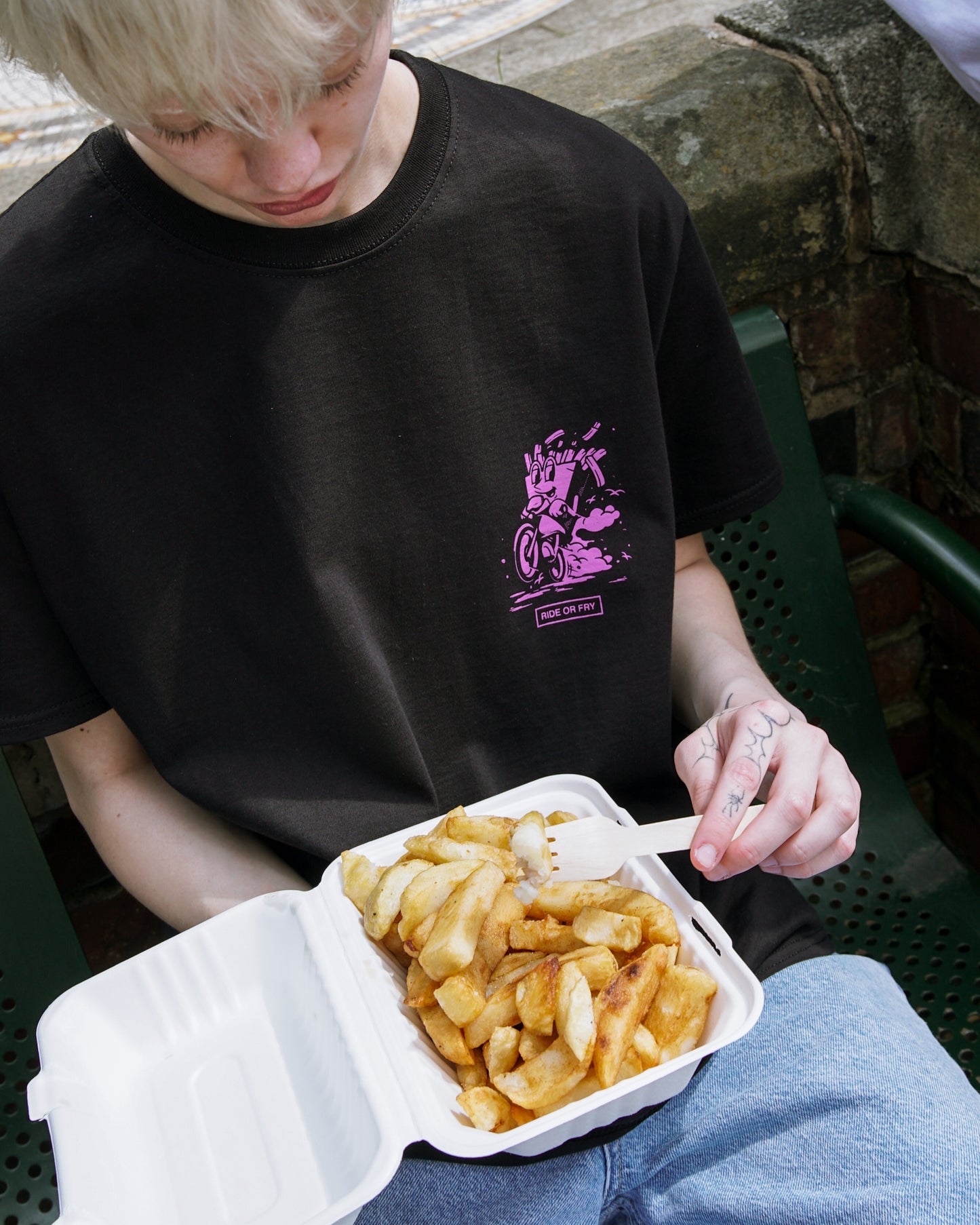 Pomme Frite 'Ride Or Fry' Tee - Black