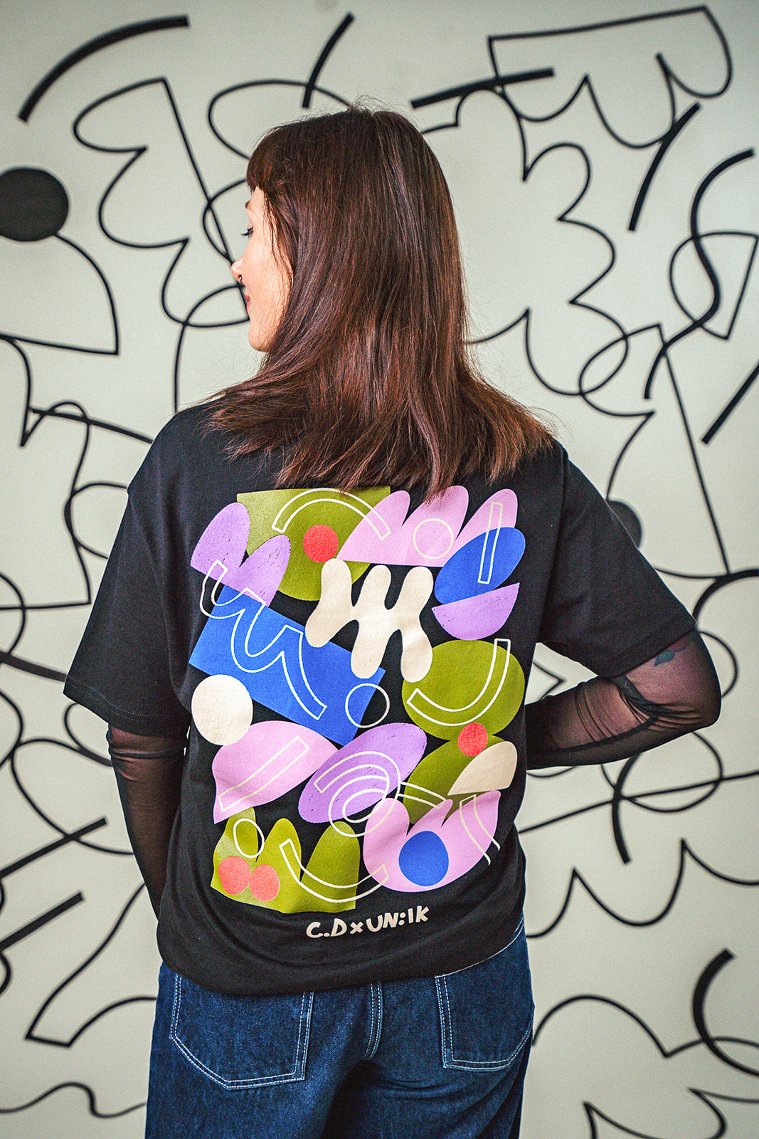 C.D x UN:IK 'Abstract' Tee - Black